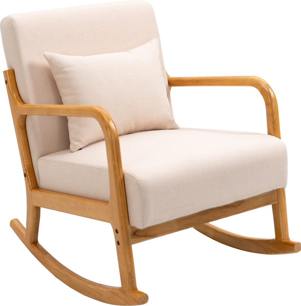 Nordlys Furniture gyngestol Diana i beige, FSC-gummitræ, H80ÃB64ÃD88 cm, skandinavisk design
